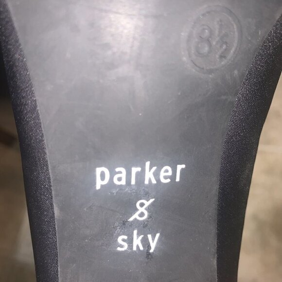 Parker & Sky Women's Ankle Booties Size 8.5 Satin Fabric Lucite Heels Peep Toe - Picture 7 of 7